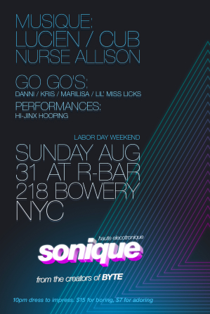 Sonique flyer back