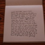 First page of the card