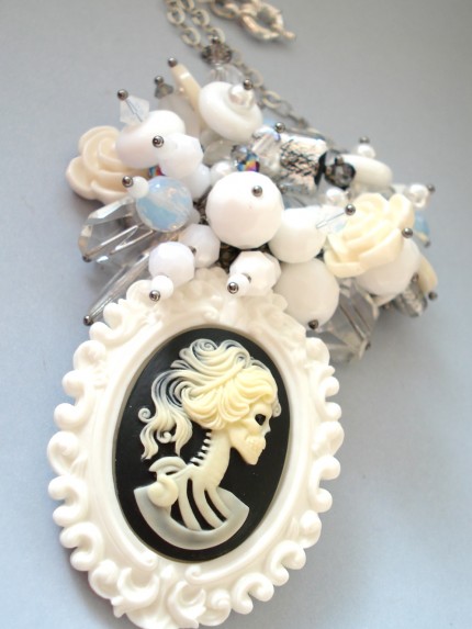 White Witch Snow White Skeleton Bride Necklace